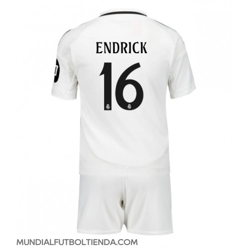 Camiseta Real Madrid Endrick #16 Primera Equipación Replica 2024-25 para niños mangas cortas (+ Pantalones cortos)